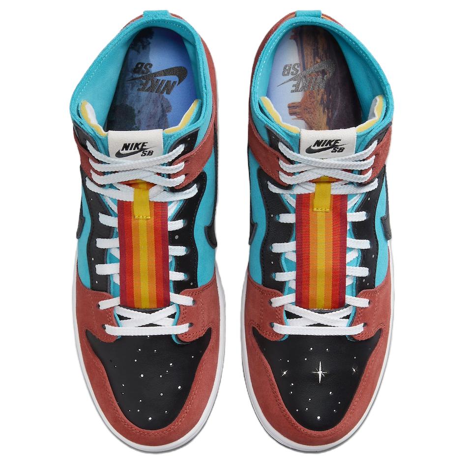 Кроссовки унисекс Nike Dunk High SB Navajo Arts, красные, синие, черные, 38 EU