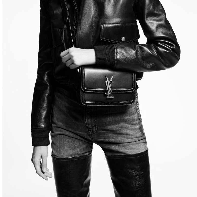 Кроссбоди-сумка женская SAINT LAURENT SOLFERINO черная, малого размера