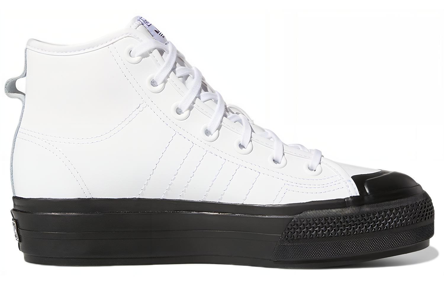 Кеды женские Adidas Nizza RF Platform Mid белые, черные, 35 2/3 EU