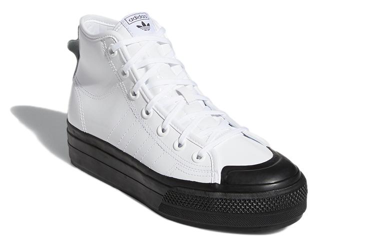 Кеды женские Adidas Nizza RF Platform Mid белые, черные, 35 2/3 EU
