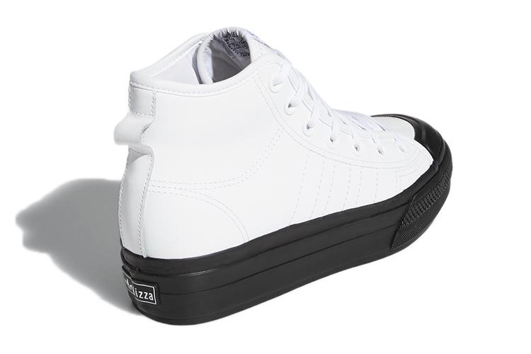 Кеды женские Adidas Nizza RF Platform Mid белые, черные, 35 2/3 EU