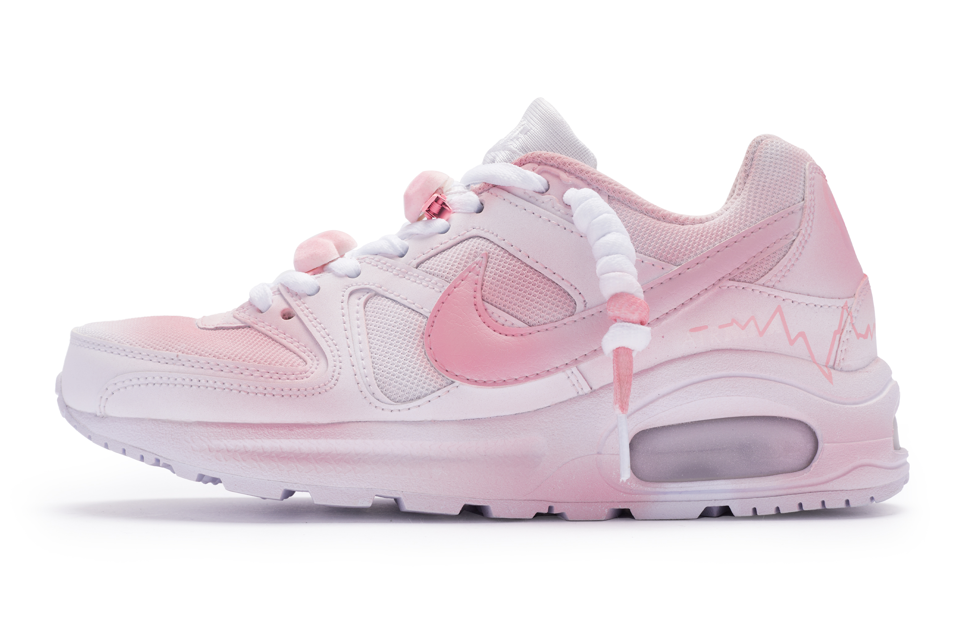 Кроссовки женские Nike 844346-101 белые и розовые, 38.5 EU