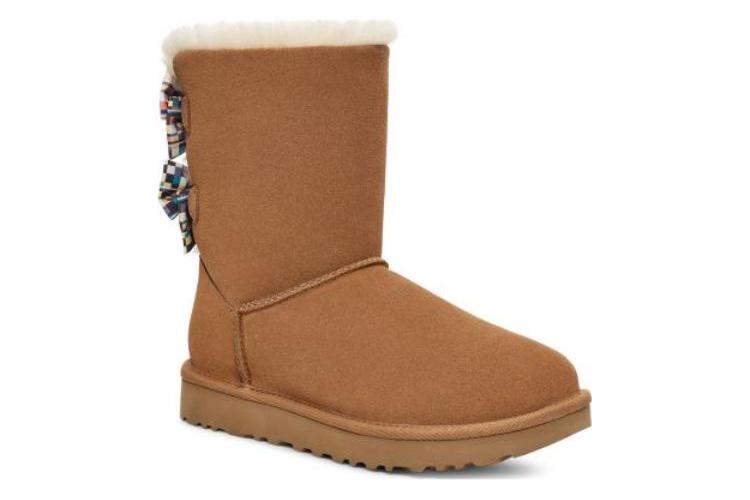 Снеговые сапоги женские UGG Bailey Bow коричневые, 38 EU