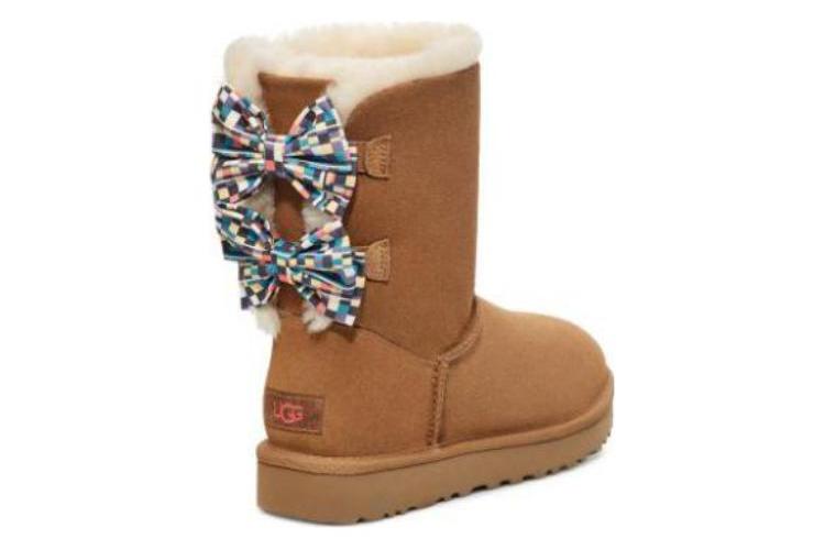 Снеговые сапоги женские UGG Bailey Bow коричневые, 38 EU