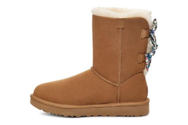 Снеговые сапоги женские UGG Bailey Bow коричневые, 38 EU