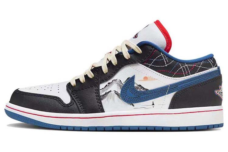 Кроссовки мужские Jordan Air Jordan 1 Low белые и черные, 41 EU