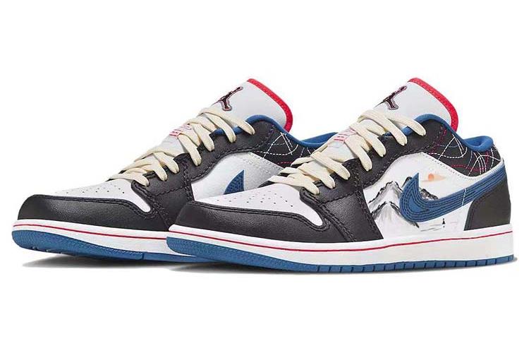 Кроссовки мужские Jordan Air Jordan 1 Low белые и черные, 41 EU