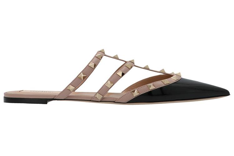 Шлепанцы женские Valentino Garavani Rockstud черные, 36 EU