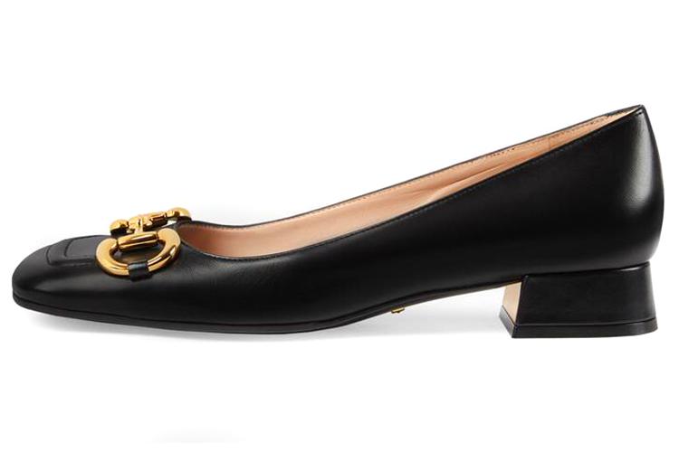 Туфли женские GUCCI Horsebit Ballet Flat черные, 35 EU