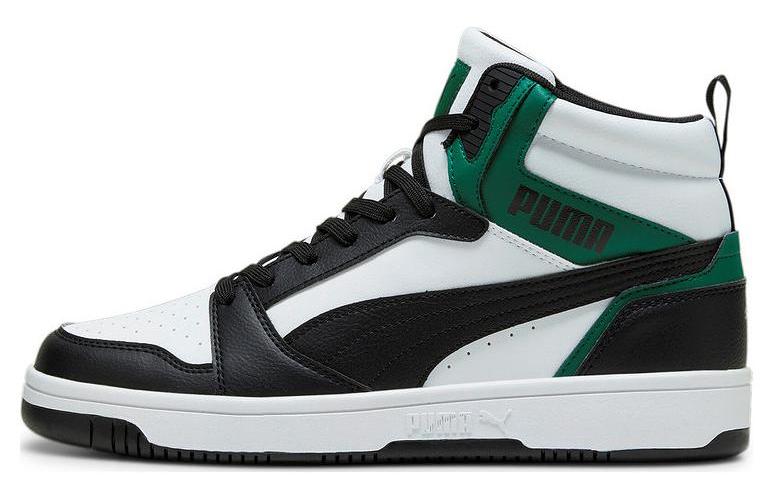 Кроссовки унисекс PUMA Rebound V6 черные, белые, зеленые, 36 EU