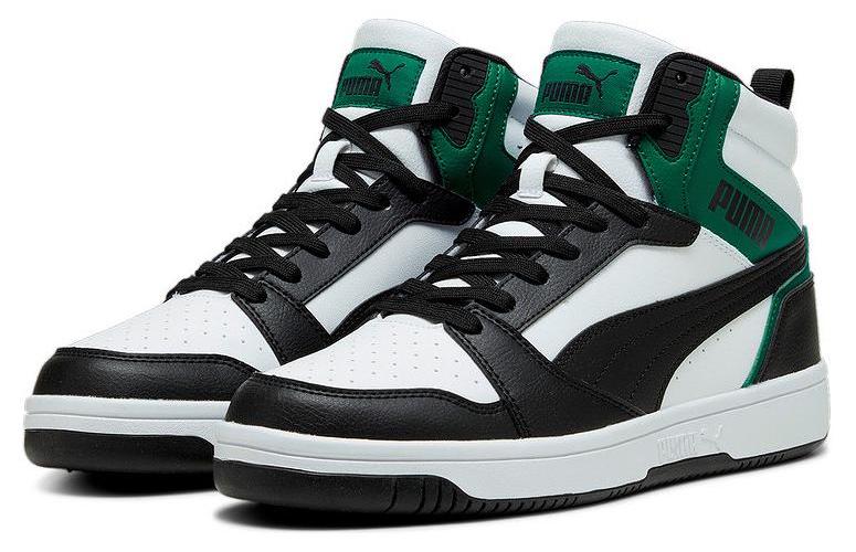 Кроссовки унисекс PUMA Rebound V6 черные, белые, зеленые, 36 EU