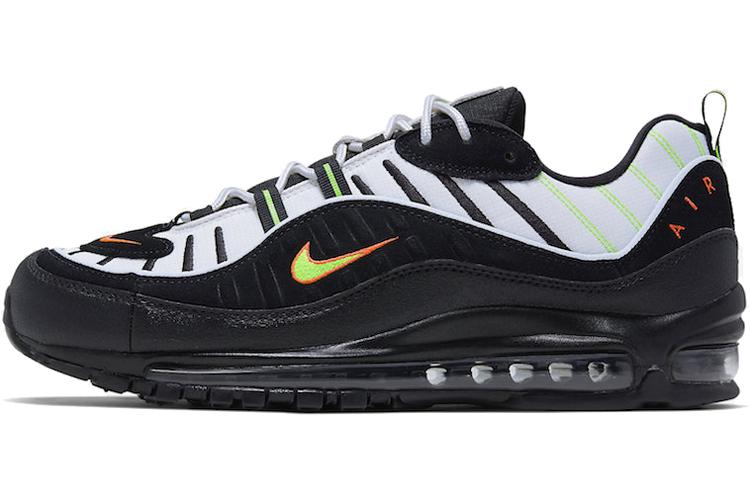 Кроссовки мужские Nike Air Max 98 Highlighter черные-белые, 42.5 EU