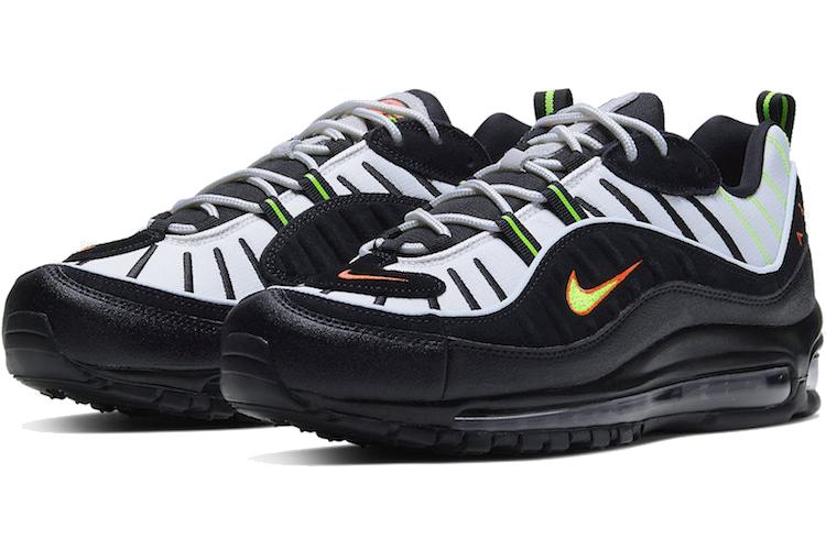 Кроссовки мужские Nike Air Max 98 Highlighter черные-белые, 42.5 EU