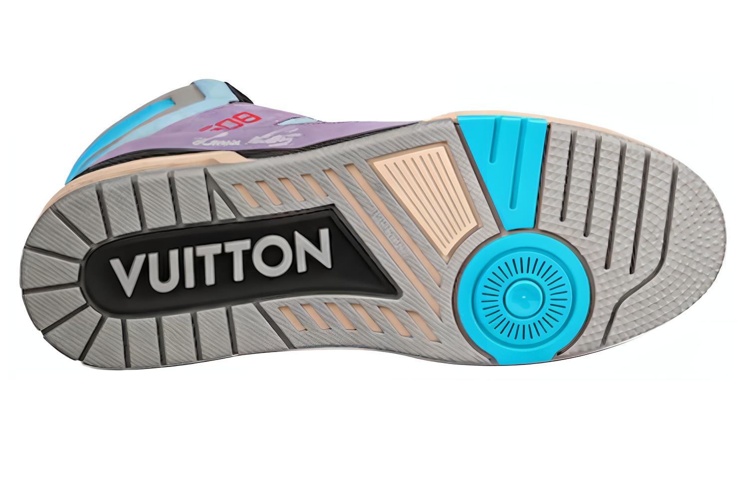 Кроссовки мужские LOUIS VUITTON Trainer Ankle Sneakers фиолетовые, красные, синие, 42 EU