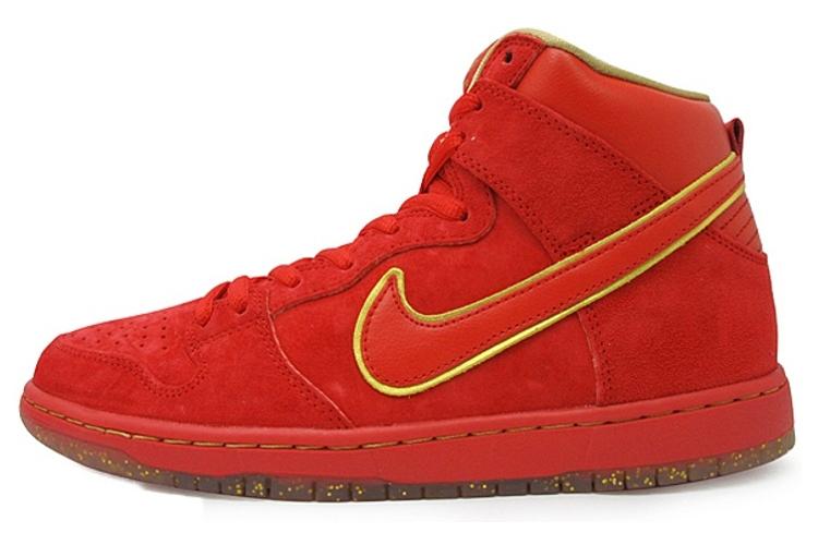 Кеды мужские Nike Dunk High Premium CNY красные-желтые