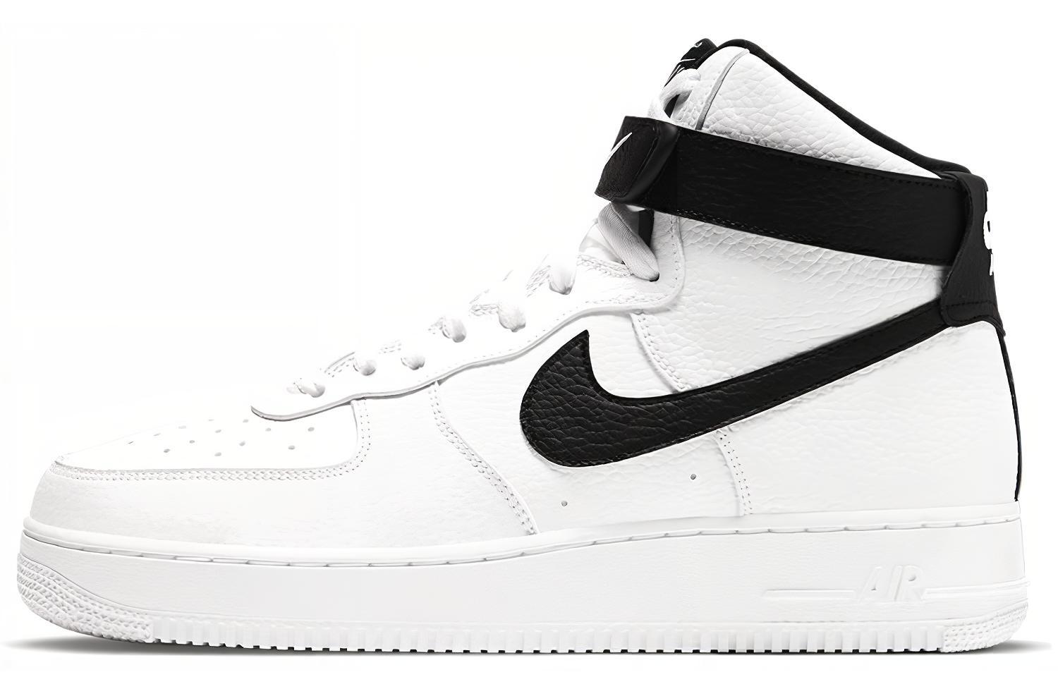 Кроссовки мужские Nike Air Force 1 07 High белые, черные, 45.5 EU