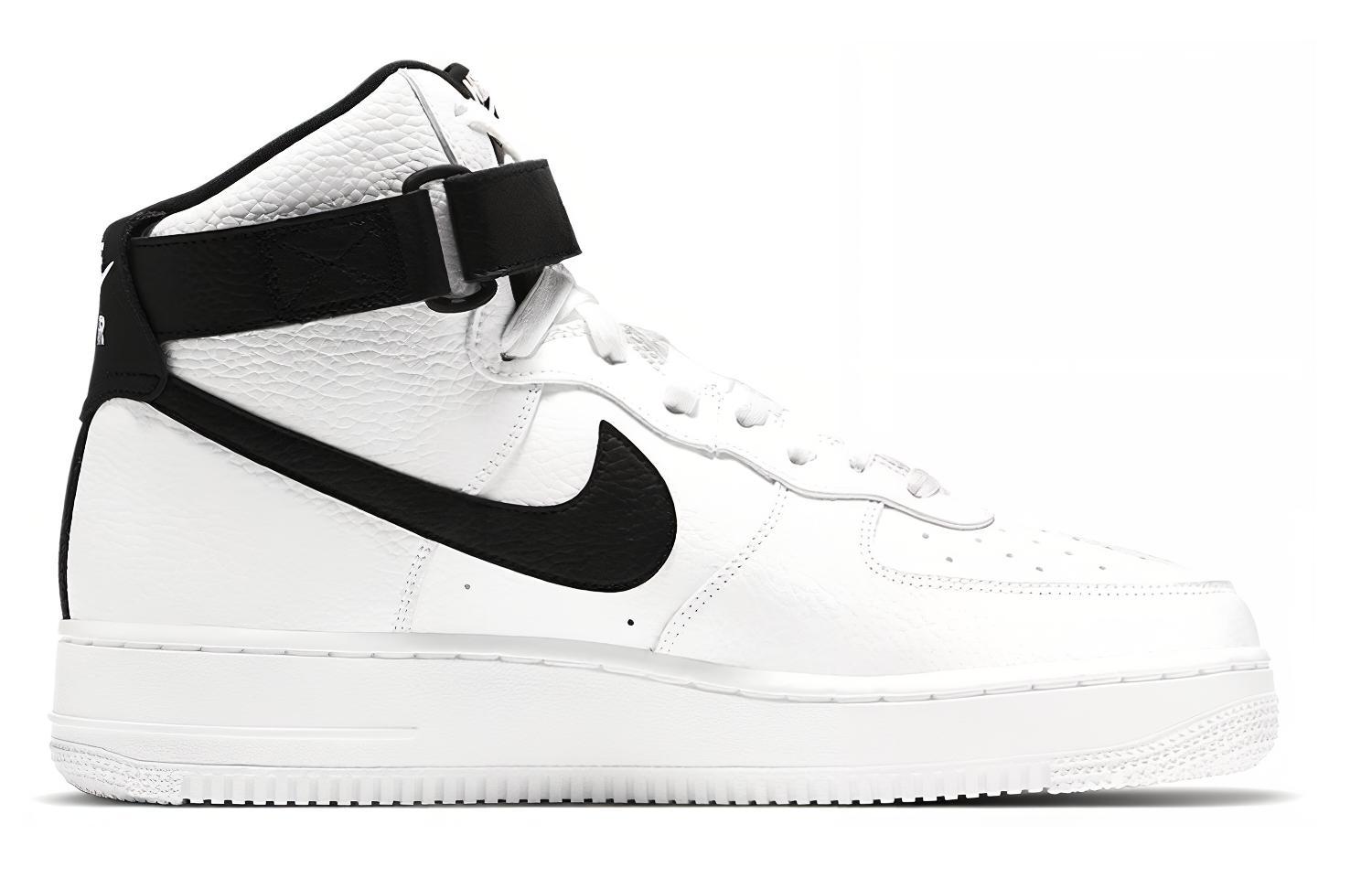 Кроссовки мужские Nike Air Force 1 07 High белые, черные, 45.5 EU