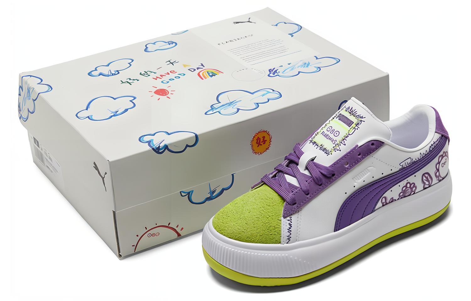 Кеды женские PUMA Flabjacks Suede Mayu Garden Of Rest, фиолетовые-зеленые, 40 EU