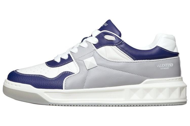 Кеды мужские Valentino One Stud Low белые, серые, синие, 42 EU