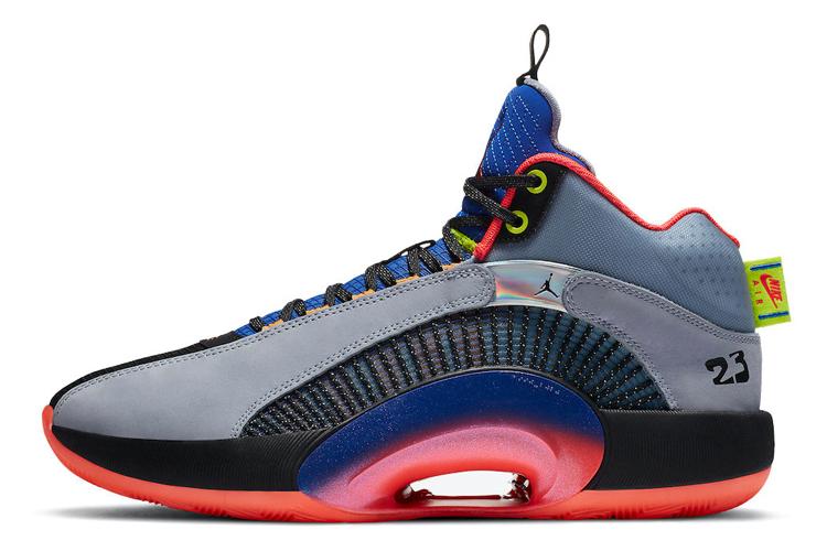 Кроссовки мужские Air Jordan 35 Center Of Gravity серые-голубые, 45.5 EU