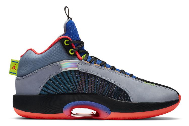 Кроссовки мужские Air Jordan 35 Center Of Gravity серые-голубые, 45.5 EU