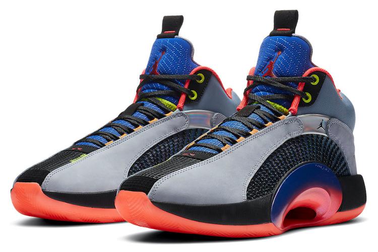 Кроссовки мужские Air Jordan 35 Center Of Gravity серые-голубые, 45.5 EU