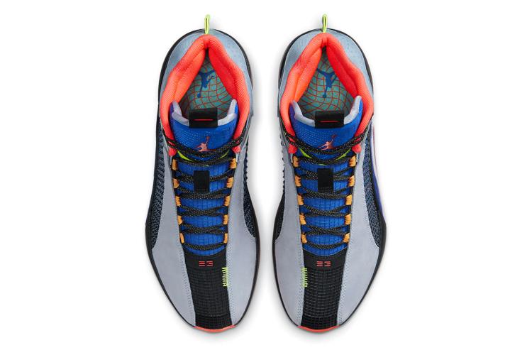 Кроссовки мужские Air Jordan 35 Center Of Gravity серые-голубые, 45.5 EU