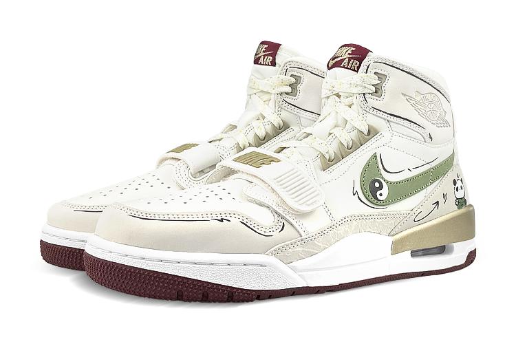 Кеды мужские Jordan Legacy 312 High-Top белые и зелёные, 42.5 EU