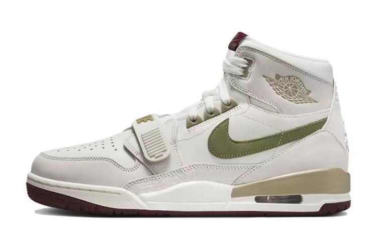 Кеды мужские Jordan Legacy 312 High-Top белые и зелёные, 42.5 EU