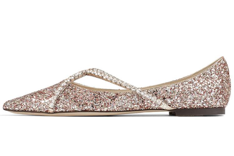 Балетки женские Jimmy Choo Genevi, розовые золотые, 35.5 EU