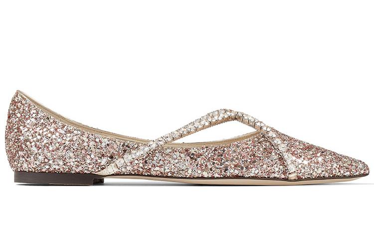 Балетки женские Jimmy Choo Genevi, розовые золотые, 35.5 EU