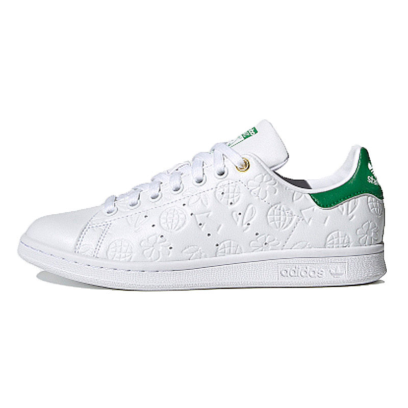 Кеды женские Adidas Stan Smith Embossed Graphics белые, зеленые