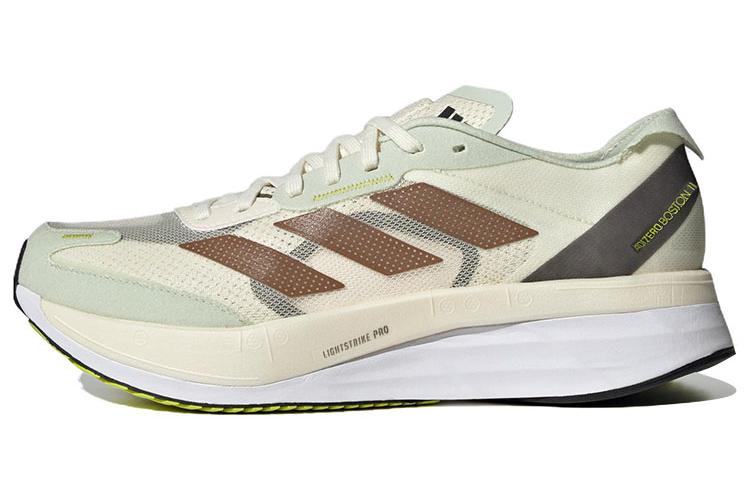 Кроссовки унисекс Adidas Adizero Boston 11 белые, зеленые
