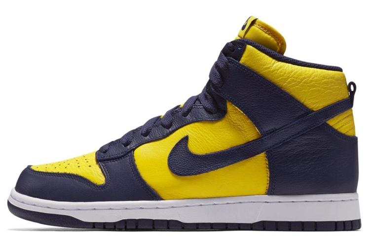 Кроссовки мужские Nike Dunk High Michigan желтые, 39 EU