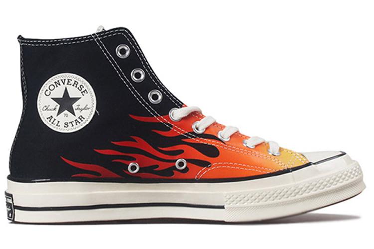 Кеды унисекс Converse Chuck 70 Hi 'Flames' черные-оранжевые, 36 EU