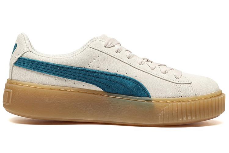 Кеды женские PUMA Suede Platform Core серые/синие/коричневые, 38 EU