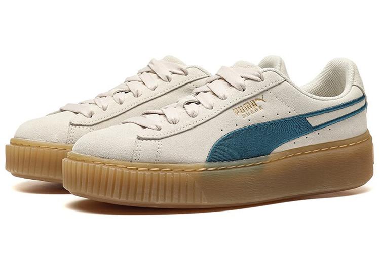 Кеды женские PUMA Suede Platform Core серые/синие/коричневые, 38 EU