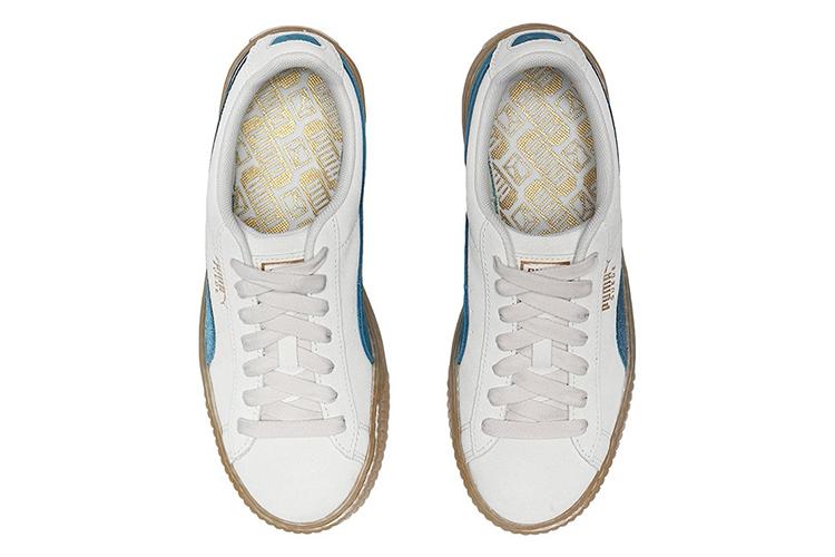 Кеды женские PUMA Suede Platform Core серые/синие/коричневые, 38 EU