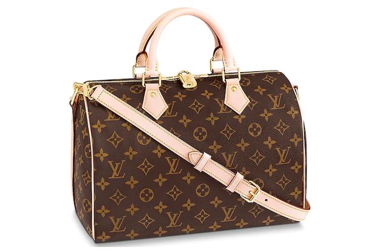 Сумка женская LOUIS VUITTON Speedy Bandouliere 30 коричневая-розовая