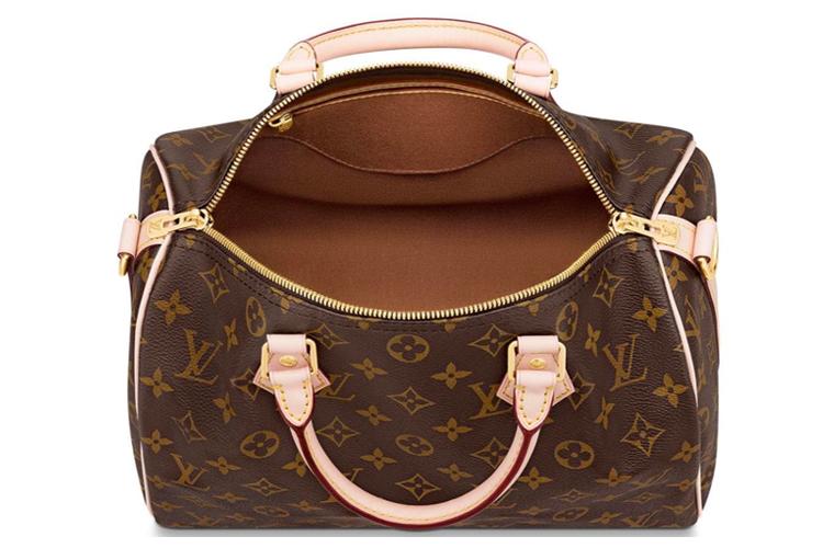 Сумка женская LOUIS VUITTON Speedy Bandouliere 30 коричневая-розовая