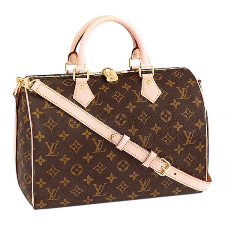 Сумка женская LOUIS VUITTON Speedy Bandouliere 30 коричневая-розовая