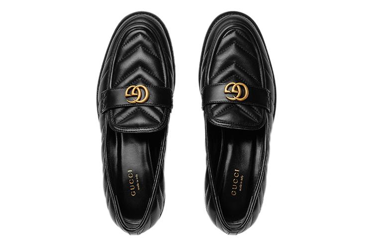 Лоферы женские GUCCI Double G черные, 36.5 EU