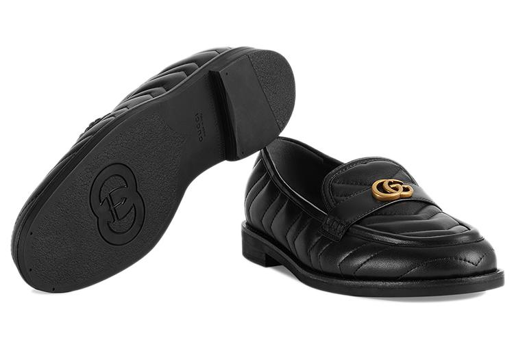 Лоферы женские GUCCI Double G черные, 36.5 EU