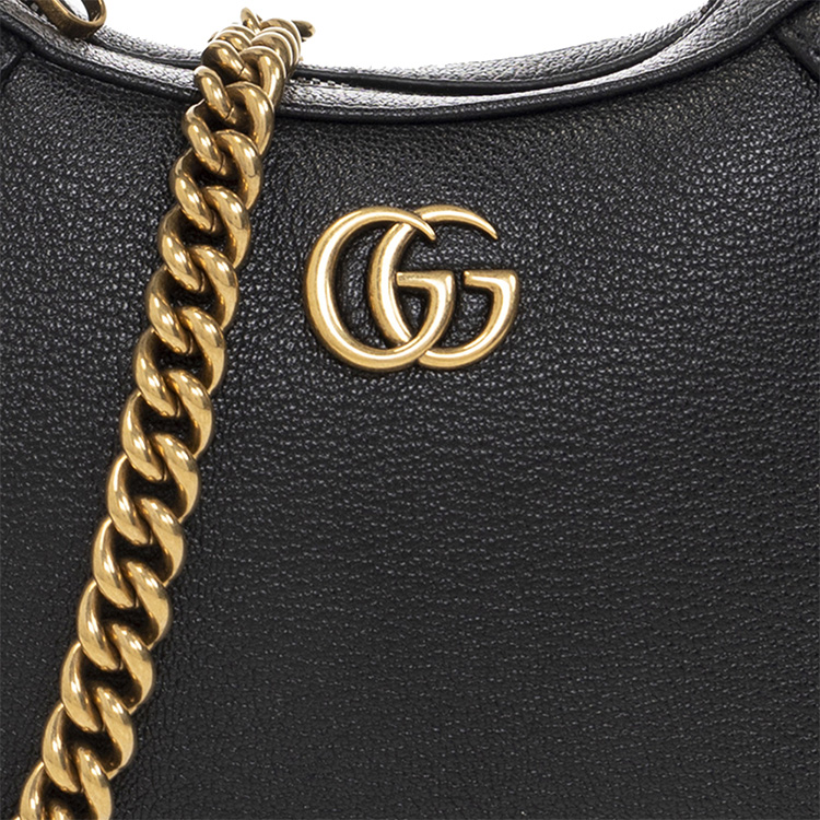 Сумка женская GUCCI Aphrodite Leather New Moon черная небольшого размера