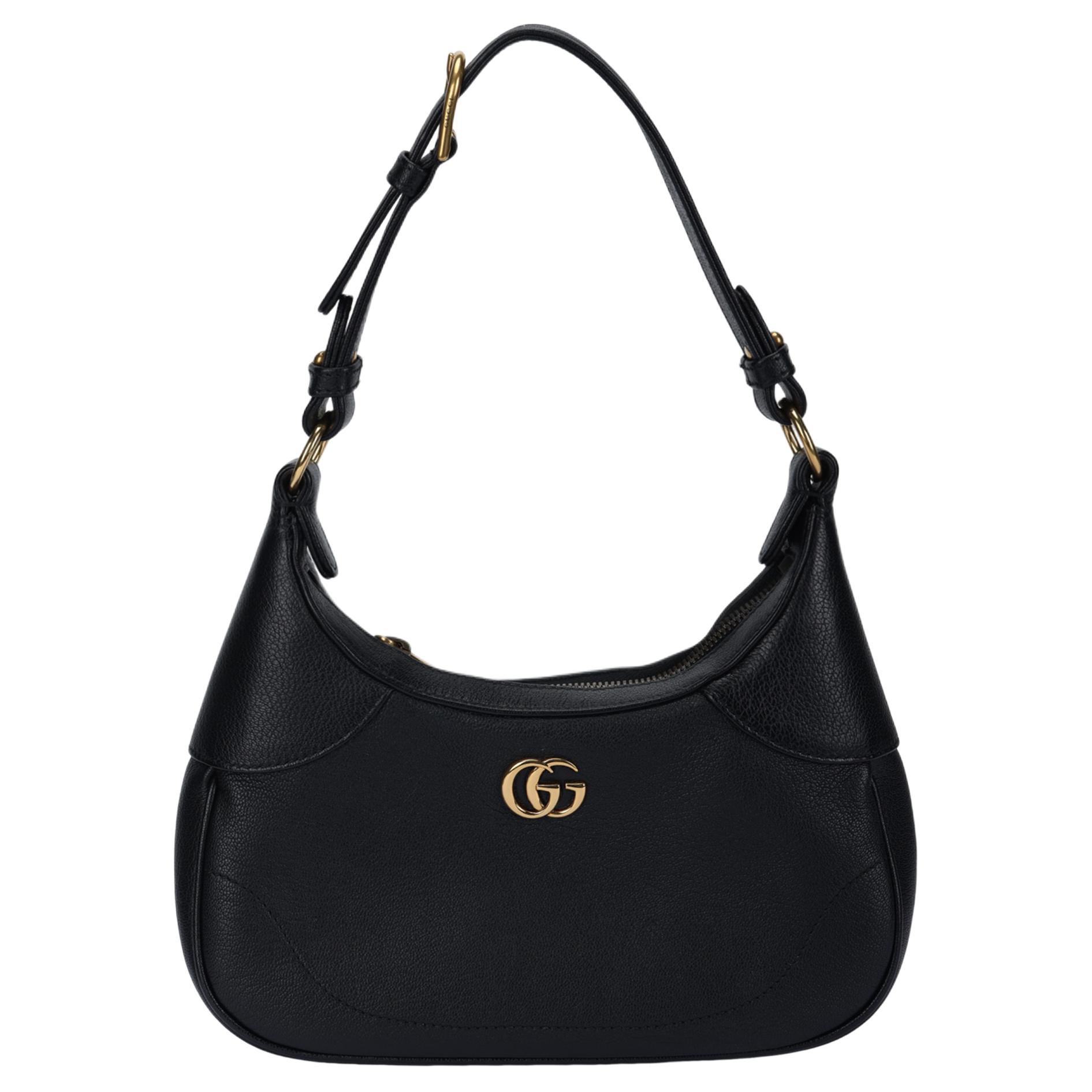 Сумка женская GUCCI Aphrodite Leather New Moon черная небольшого размера