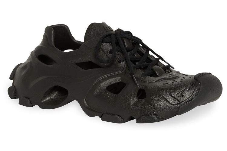 Шлепанцы мужские Balenciaga Hd Lace Up черные, 44 EU