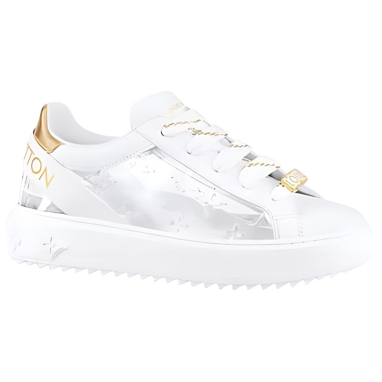 Спортивные кеды женские LOUIS VUITTON Time Out Debossed Monogram белые с золотом, 36.5 EU