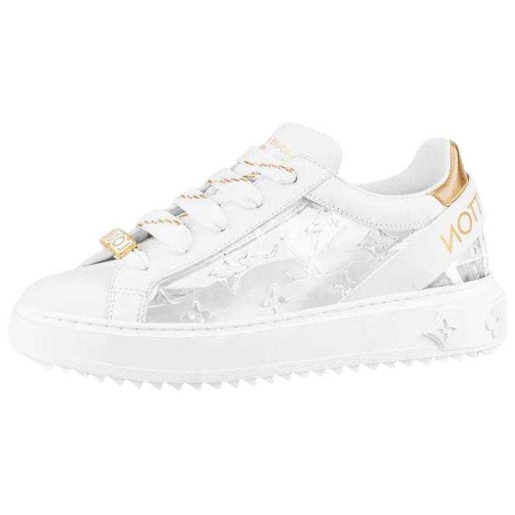 Спортивные кеды женские LOUIS VUITTON Time Out Debossed Monogram белые с золотом, 36.5 EU