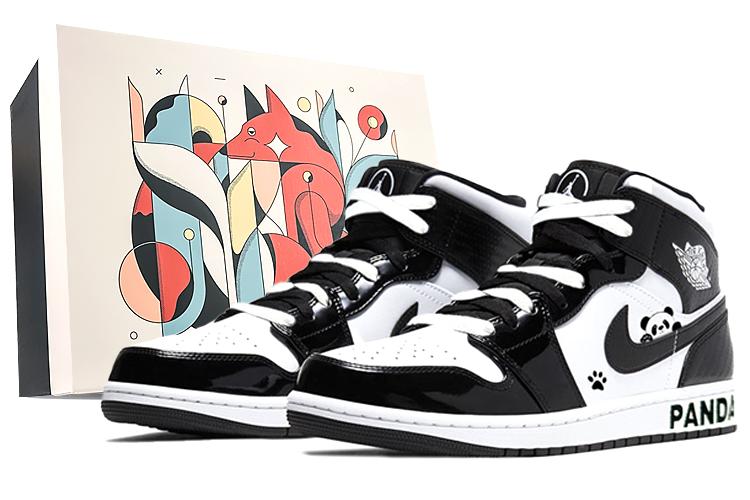 Кроссовки мужские Jordan Air Jordan 1 Mid черно-белые, 45 EU