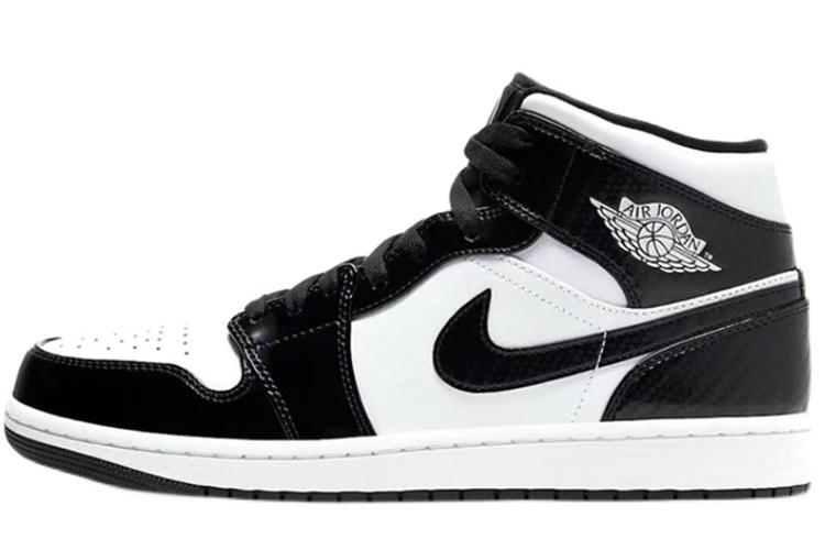 Кроссовки мужские Jordan Air Jordan 1 Mid черно-белые, 45 EU